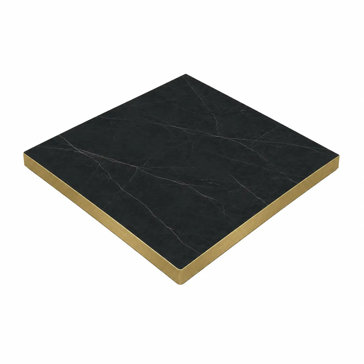 Plateau de table Capri carré – Chant PVC effet laiton