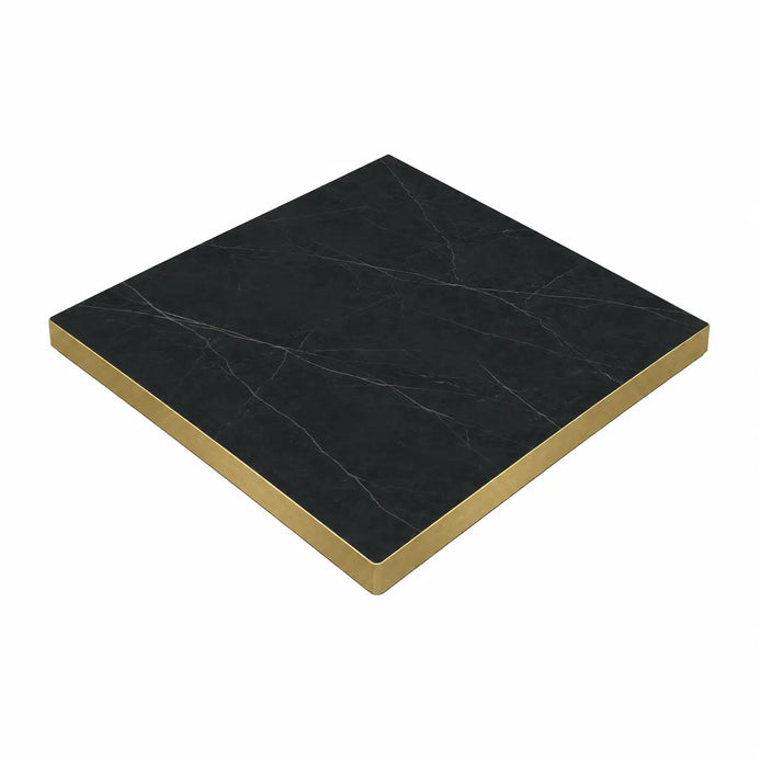 Plateau de table Capri carré – Chant PVC effet laiton