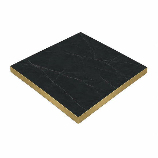 Plateau de table Capri carré – Chant PVC effet laiton