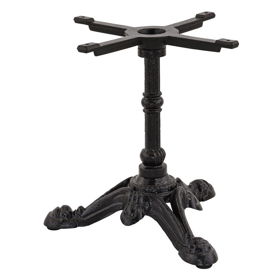 Piètement Cobalt 3 H43 — base fonte d'acier ornementée pour table basse de lounge