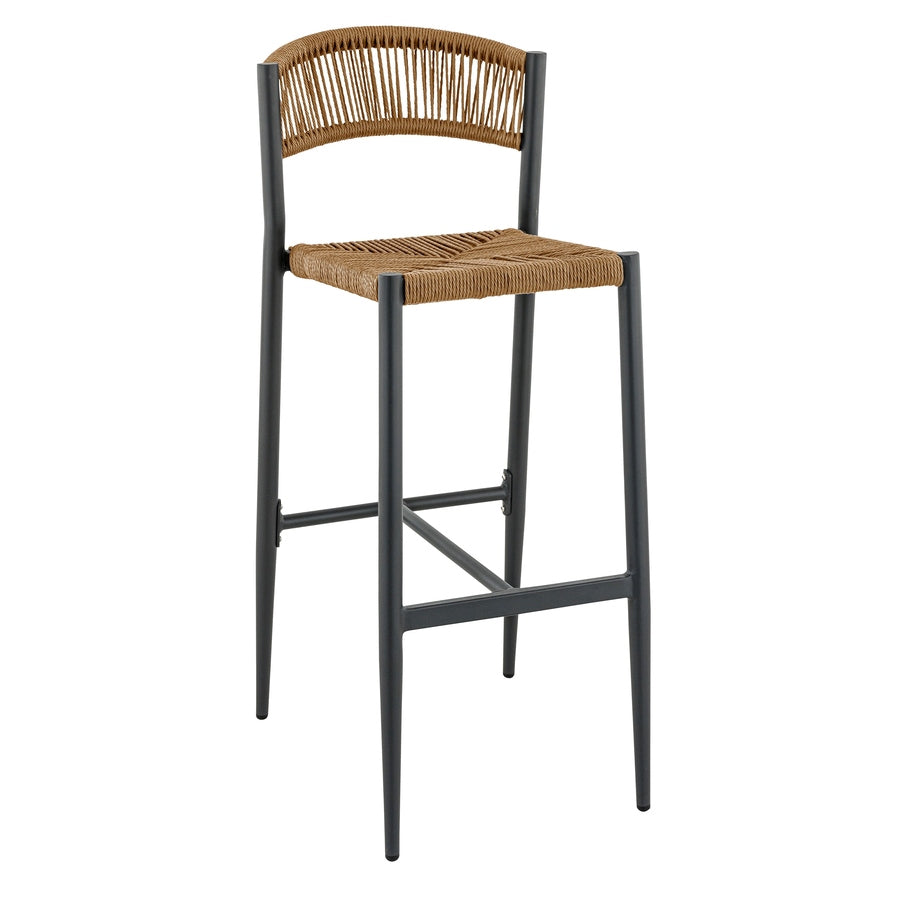 Tabouret Céleste — tabouret de terrasse aluminium à tressage torsadé 5 mm