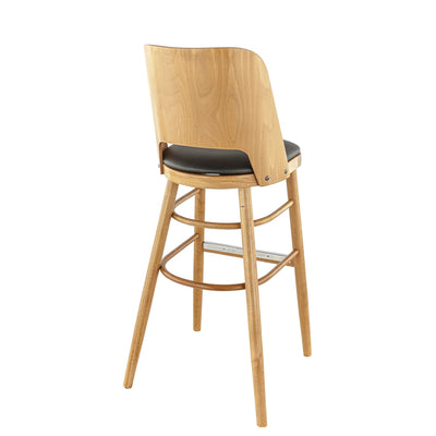 Tabouret Nils — tabouret de bar en hêtre, teinte Chêne Miel