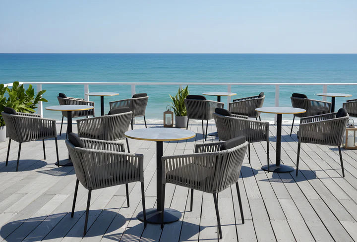 Plateau compact bistro ROND cercle doré