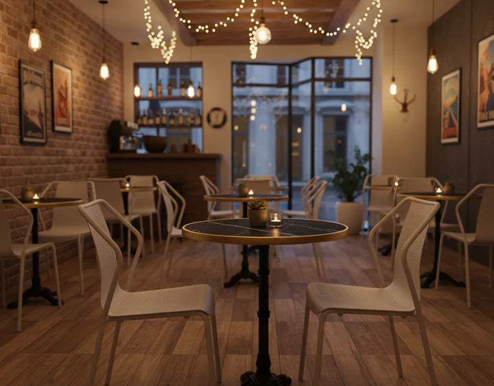 Plateau compact bistro ROND cercle doré