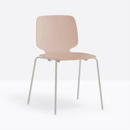 Chaise Babila rose, structure beige