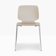 Chaise Babila sable, structure chromée
