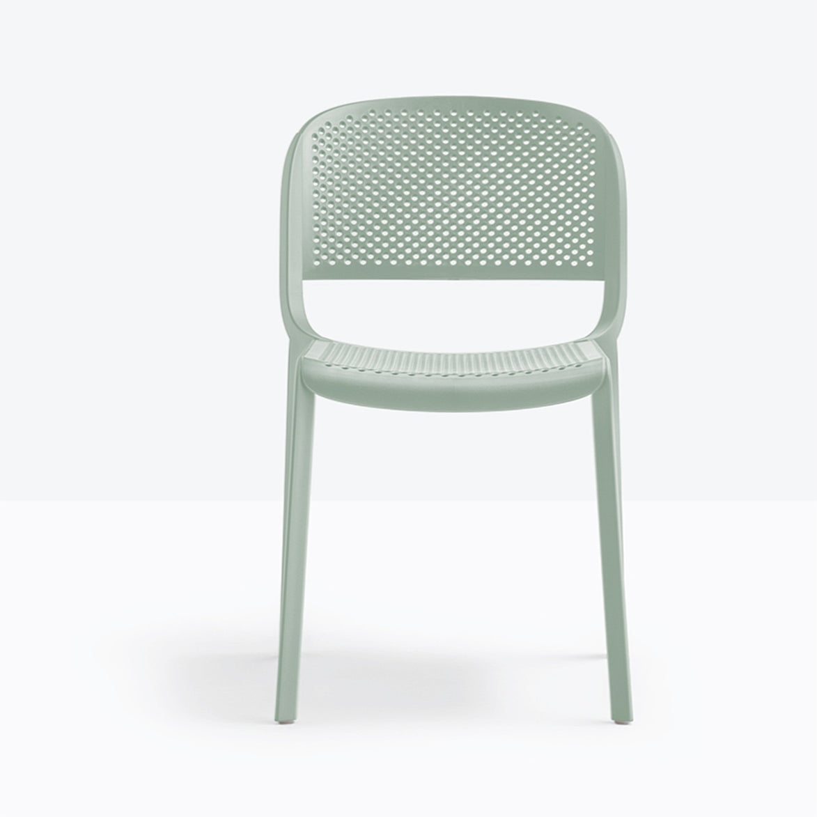 Chaise Dome ajourée vert sauge vue de profil