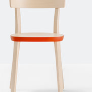 Chaise Folk Pedrali frêne et orange