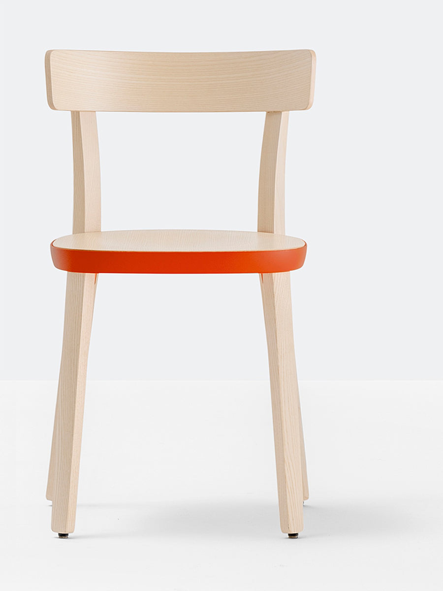 Chaise Folk Pedrali frêne et orange