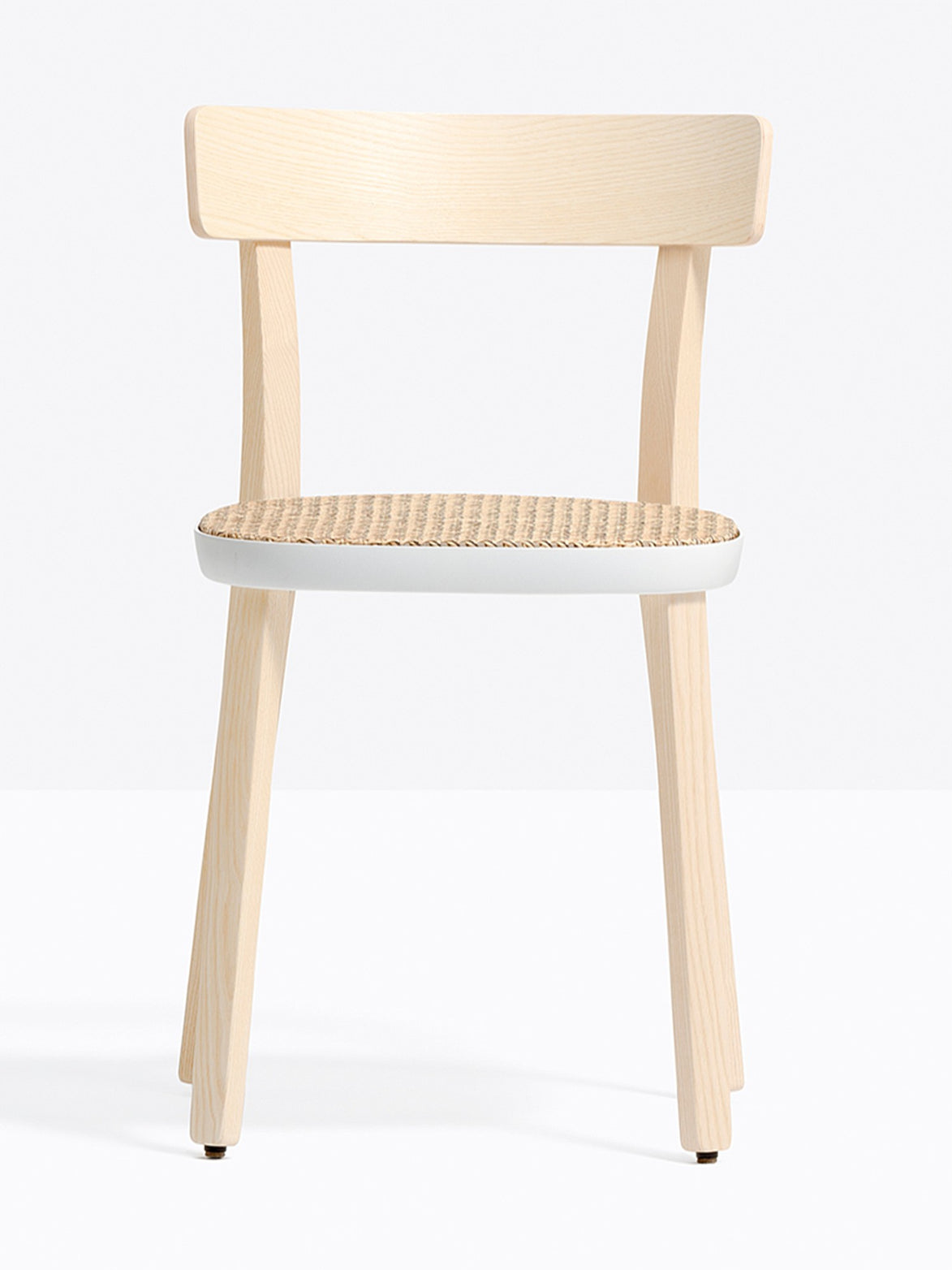 Chaise Folk cannée Pedrali frêne et blanc