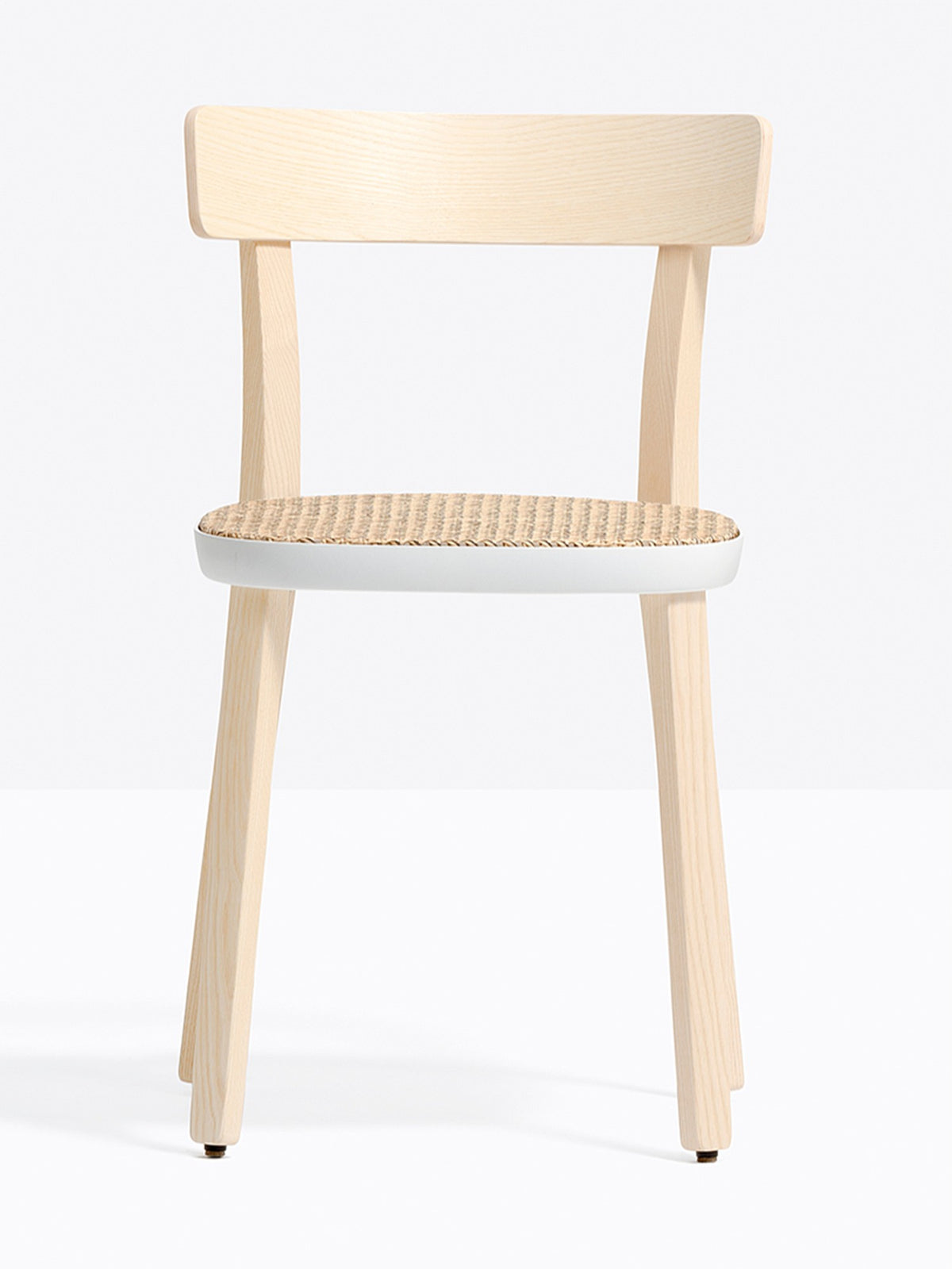 Chaise Folk cannée Pedrali frêne et blanc