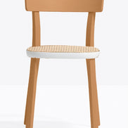 Chaise Folk cannée 2920 Pedrali, frêne teinté Noyer N1