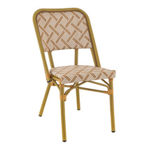 Chaise Gala — chaise de terrasse alu effet bambou à Textilène et pieds croisés