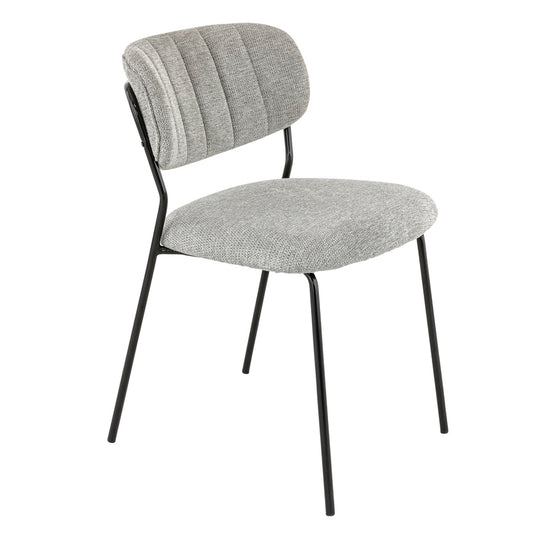 Chaise Mila — chaise de restaurant tapissée à structure métal noir