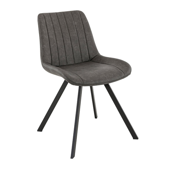 Chaise Pia — chaise de restauration rapide métal à dossier surpiqué similicuir