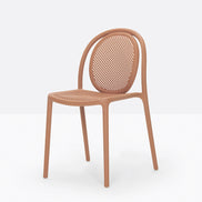 Chaise bistrot Remind Pedrali terracotta, dossier effet cannage