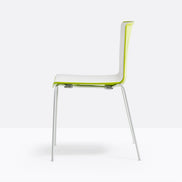 Chaise Tweet blanc et vert anis vue de profil