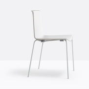 Chaise Tweet blanc et beige vue de profil