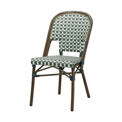 Chaise Lyon 2 — chaise de bistrot à dossier tressé, coloris Blanc, Olive et Vert
