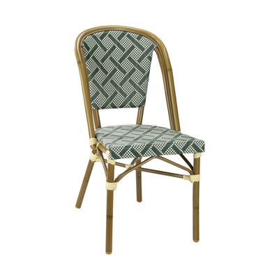 Chaise Paris 4 — chaise bistrot parisienne tressée, coloris Vert et Crème