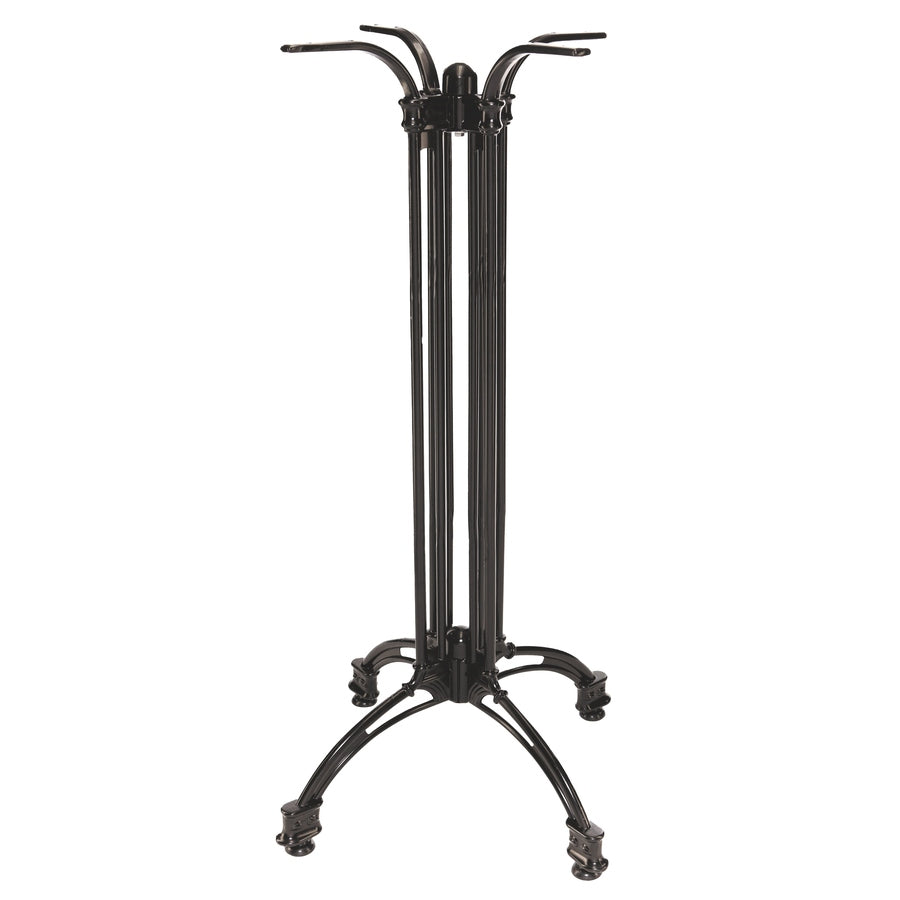 Piètement de bar Apex 4 — base évasée quatre pieds en aluminium forgé noir
