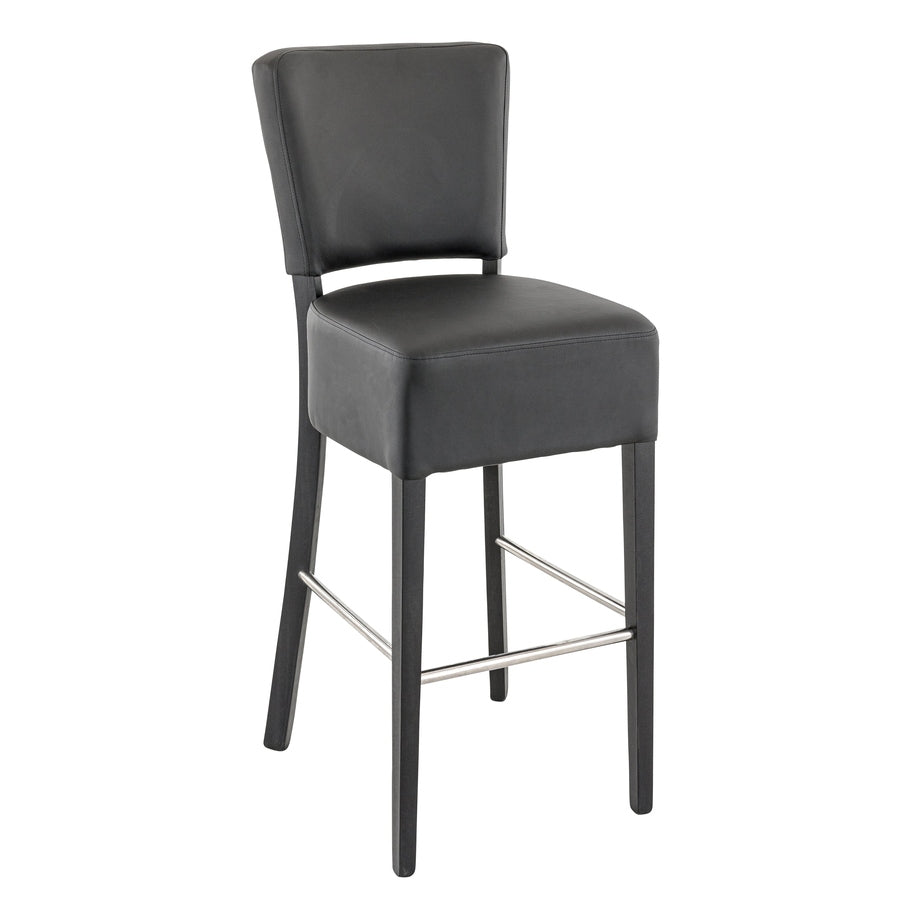 Tabouret Cole — tabouret de bar d'hôtel à dossier haut tapissé
