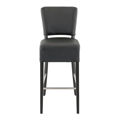 Tabouret Cole — tabouret de bar à dossier haut tapissé, coloris Noir 9100