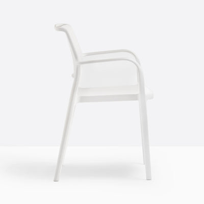 Fauteuil Ara blanc vue de profil