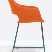Fauteuil Babila luge 2745 Pedrali, coque Orange AR