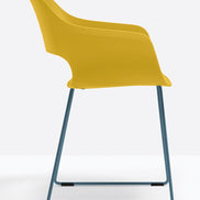 Fauteuil Babila luge 2745 Pedrali, coque Jaune moutarde GI