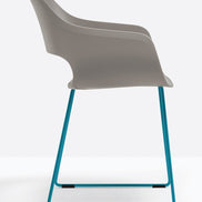 Fauteuil Babila luge gris, structure bleue