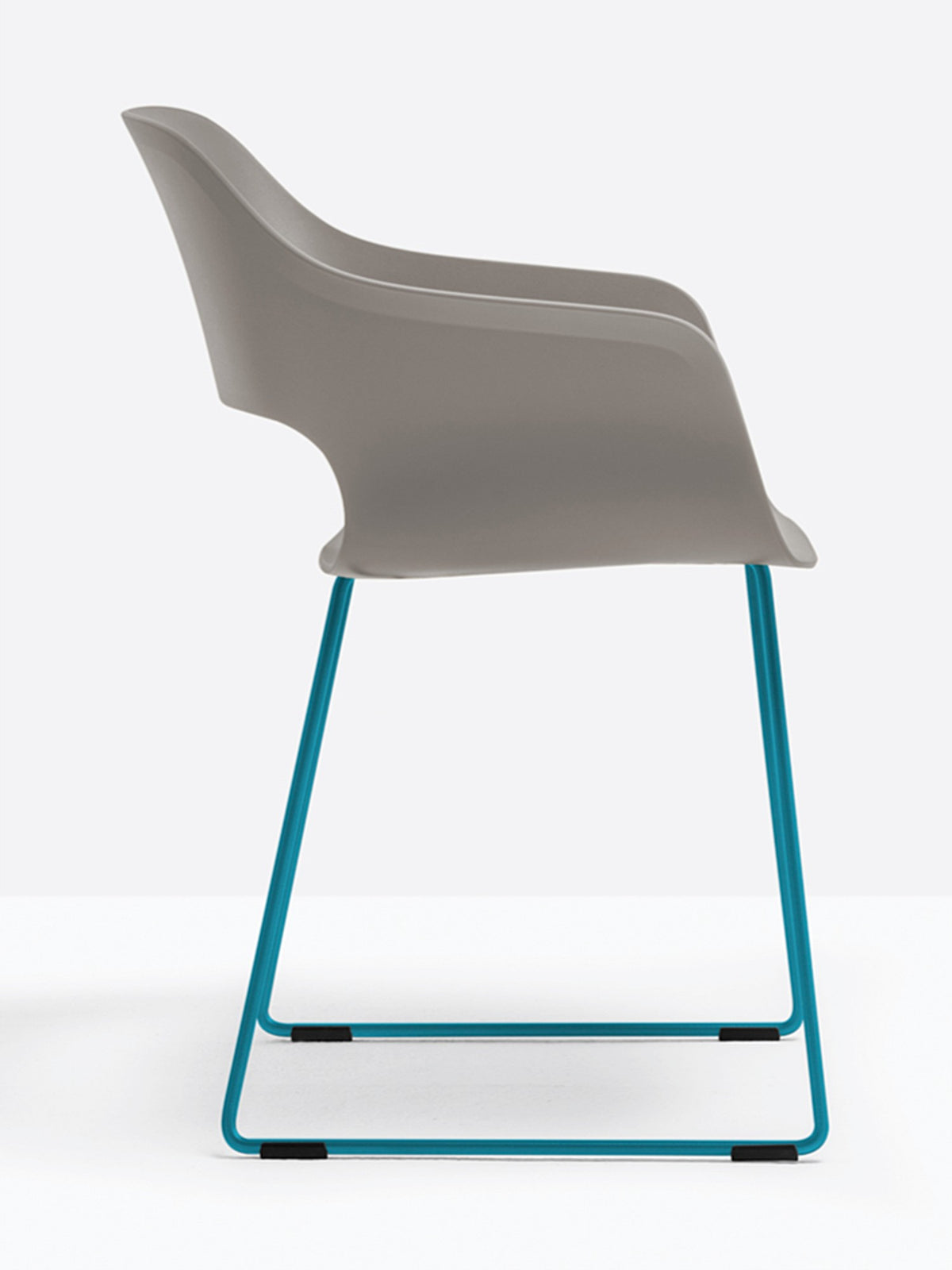 Fauteuil Babila luge gris, structure bleue