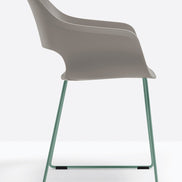 Fauteuil Babila luge gris, structure vert