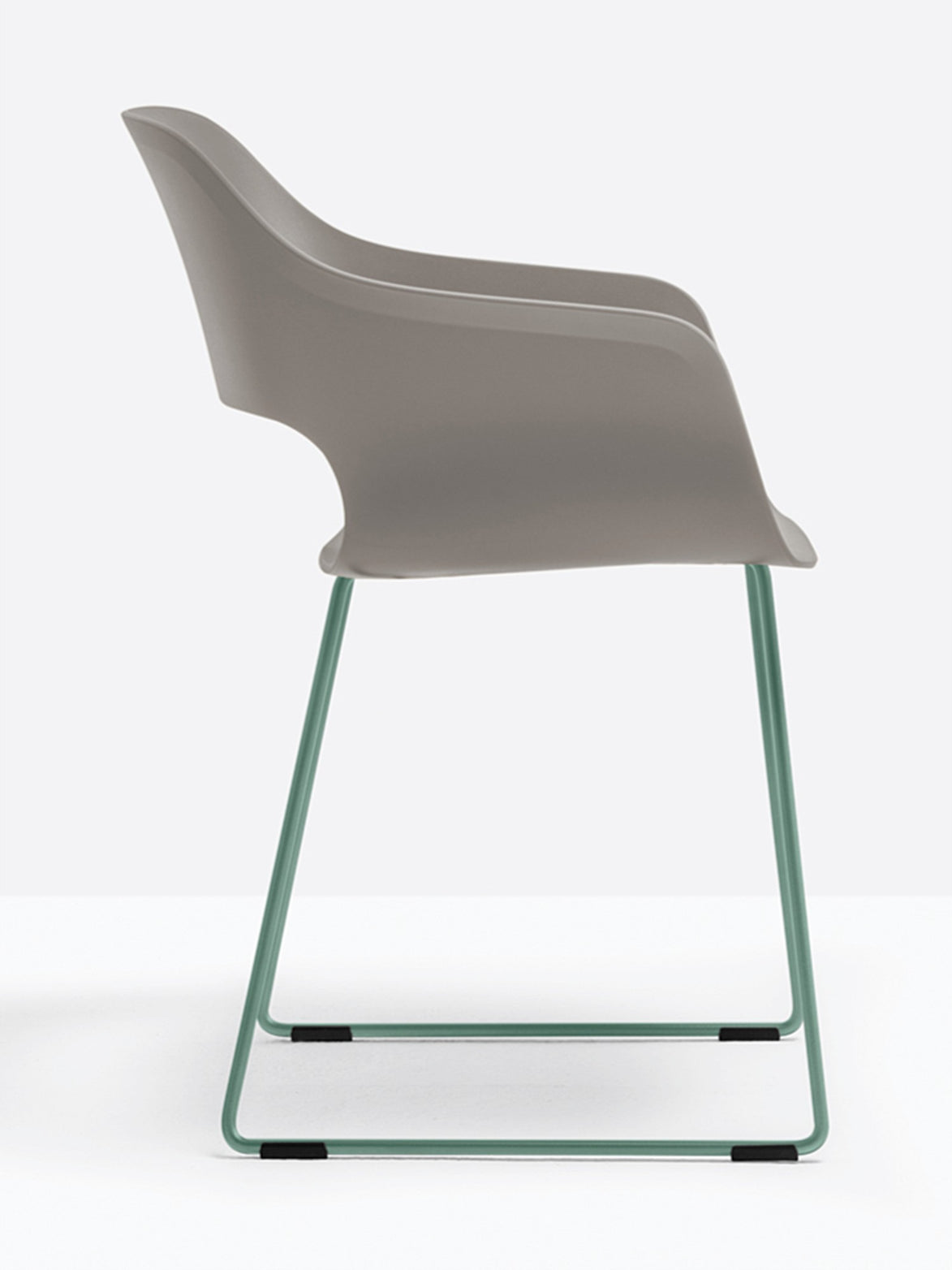 Fauteuil Babila luge gris, structure vert
