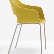 Fauteuil Babila jaune, structure beige