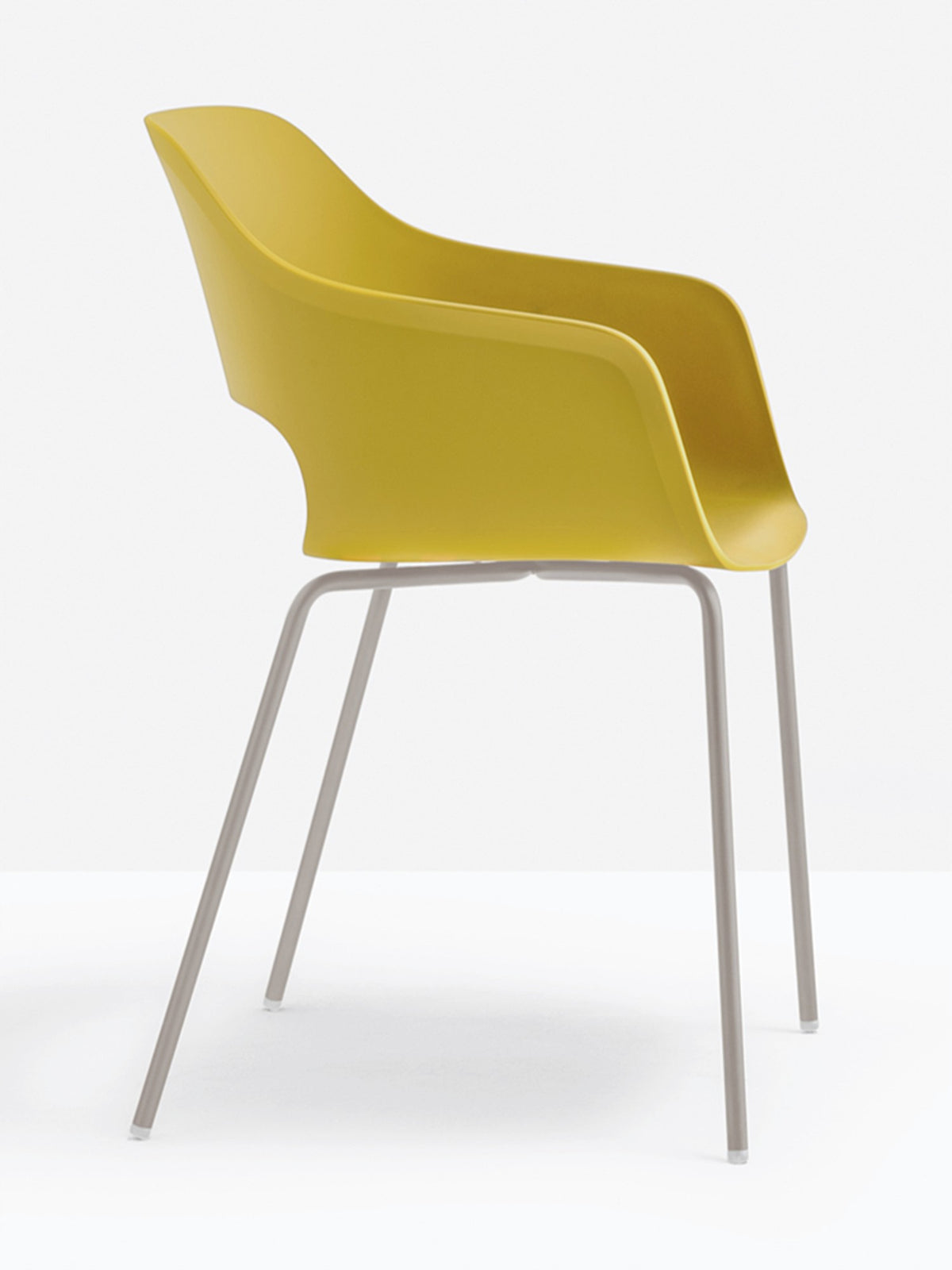 Fauteuil Babila jaune, structure beige
