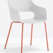 Fauteuil Babila blanc, structure corail