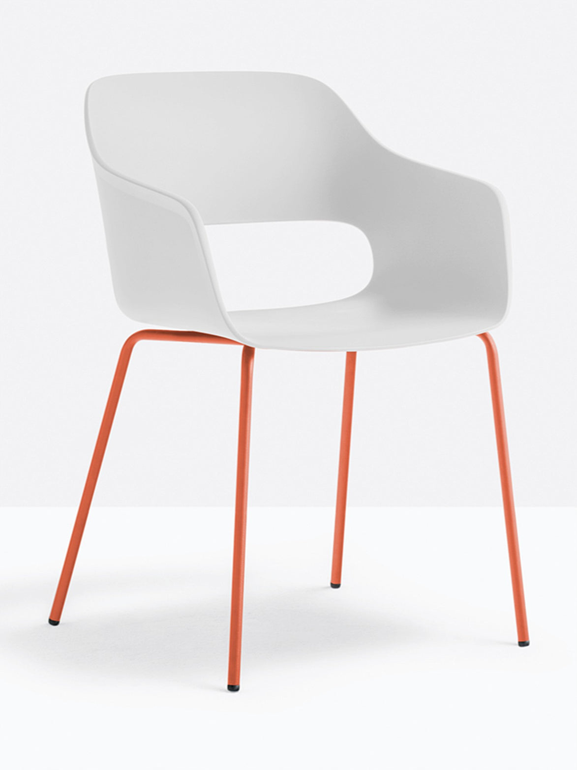 Fauteuil Babila blanc, structure corail