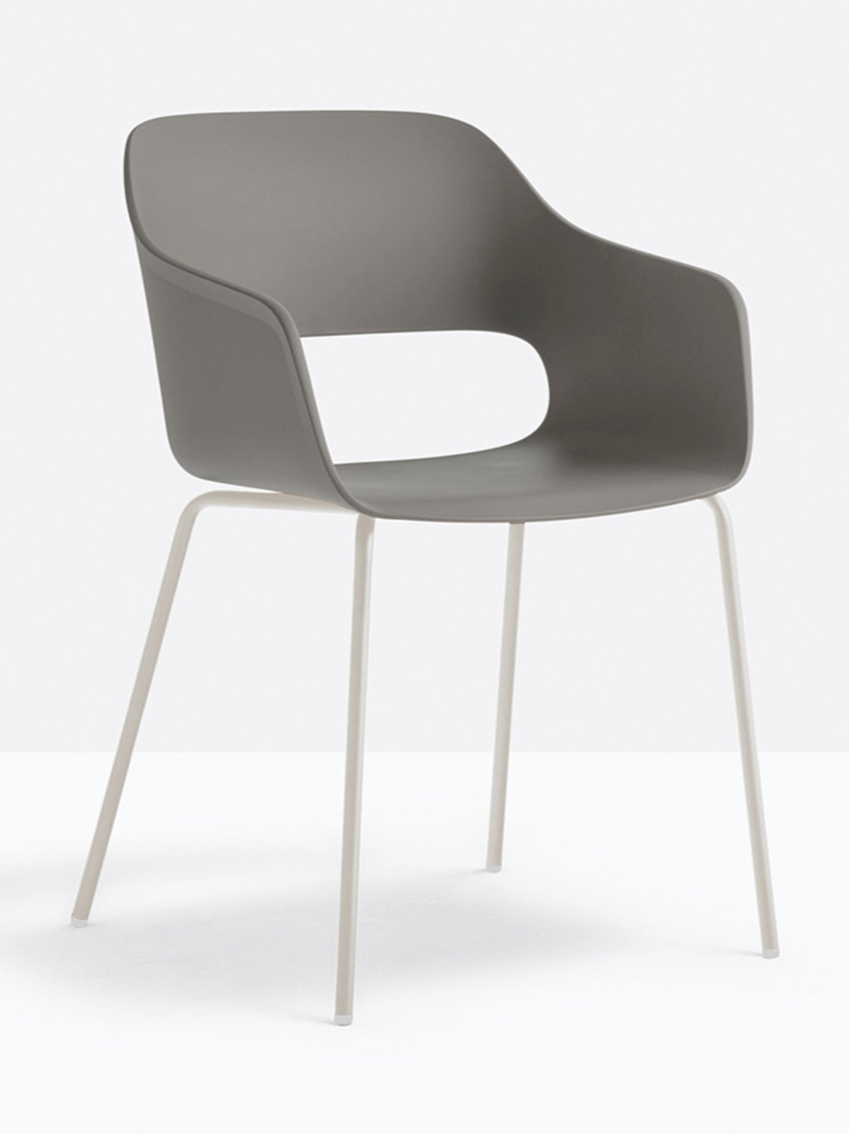 Fauteuil Babila gris, structure beige clair