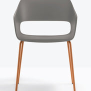 Fauteuil Babila gris, structure terracotta