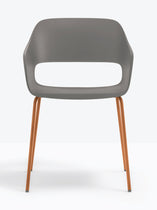 Fauteuil Babila gris, structure terracotta