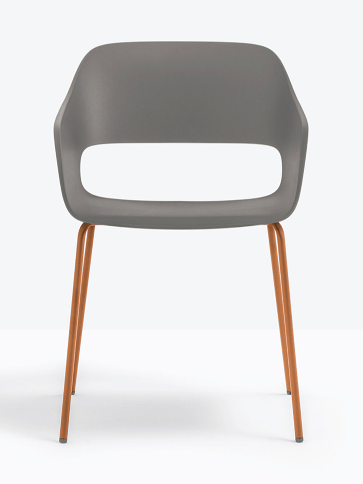 Fauteuil Babila gris, structure terracotta