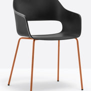 Fauteuil Babila noir, structure terracotta