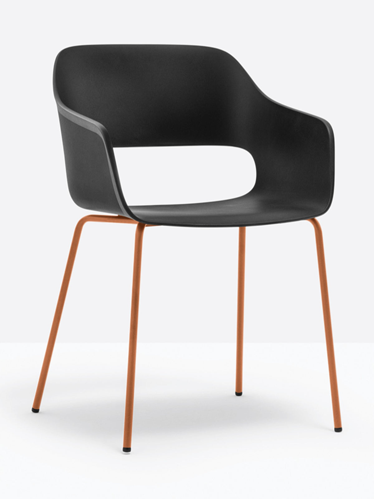 Fauteuil Babila noir, structure terracotta