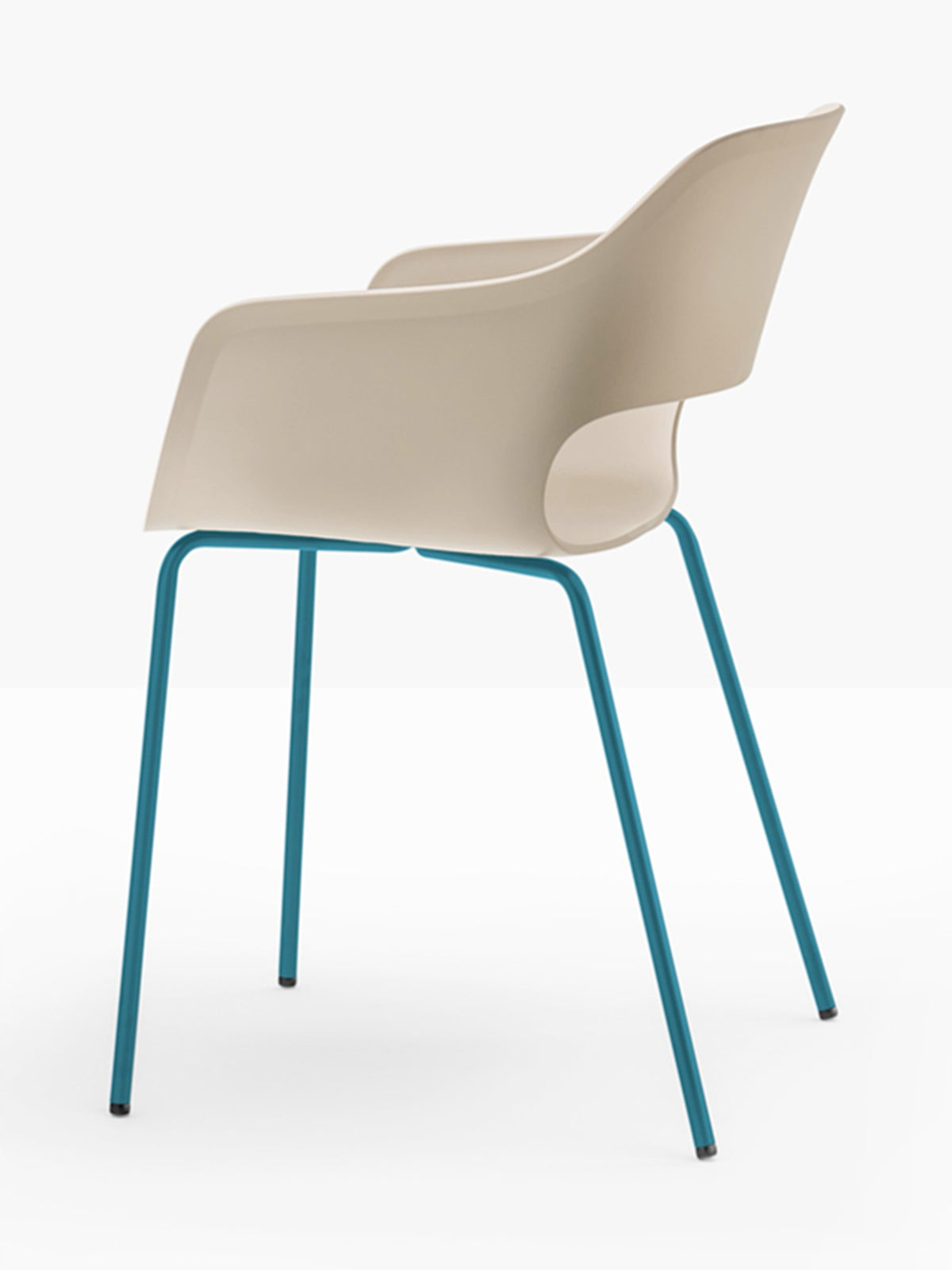 Fauteuil Babila sable, structure bleu pétrole