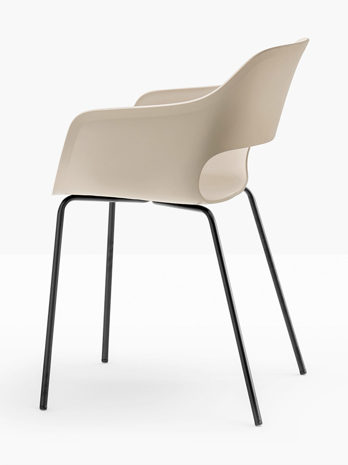 Fauteuil Babila sable, structure noire