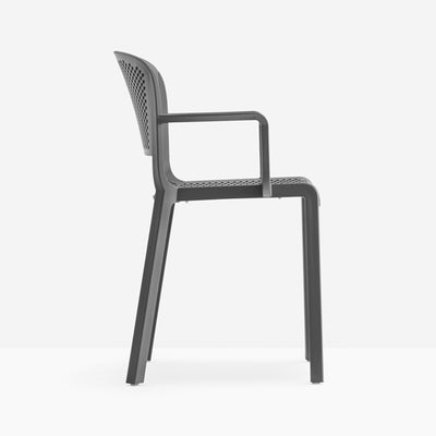 Fauteuil Dome ajouré gris anthracite vue de profil