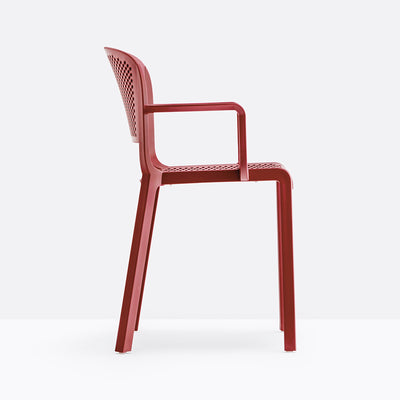 Fauteuil Dome ajouré Pedrali rouge brique
