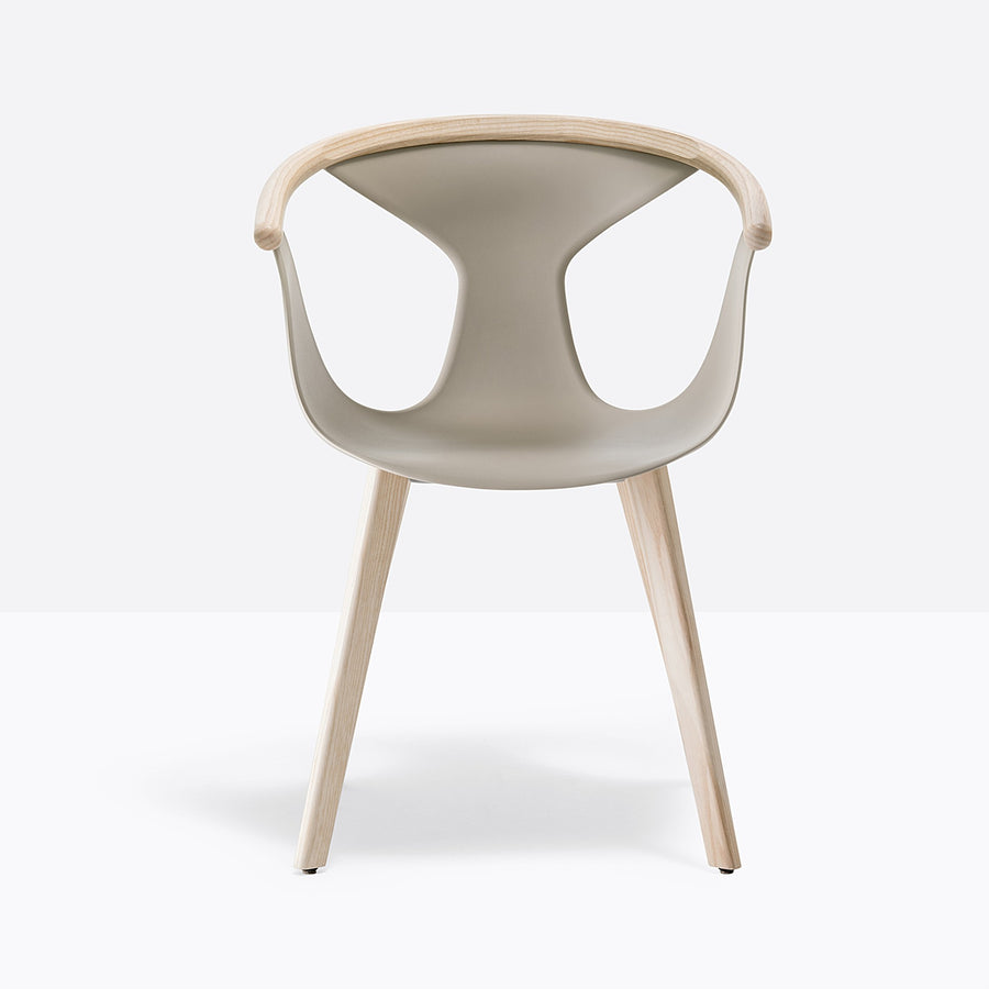 Fauteuil Fox Pedrali sable et frêne blanchi