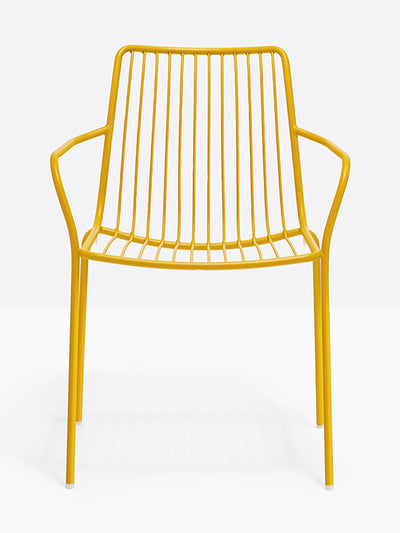 Fauteuil Nolita dossier haut jaune vue de face